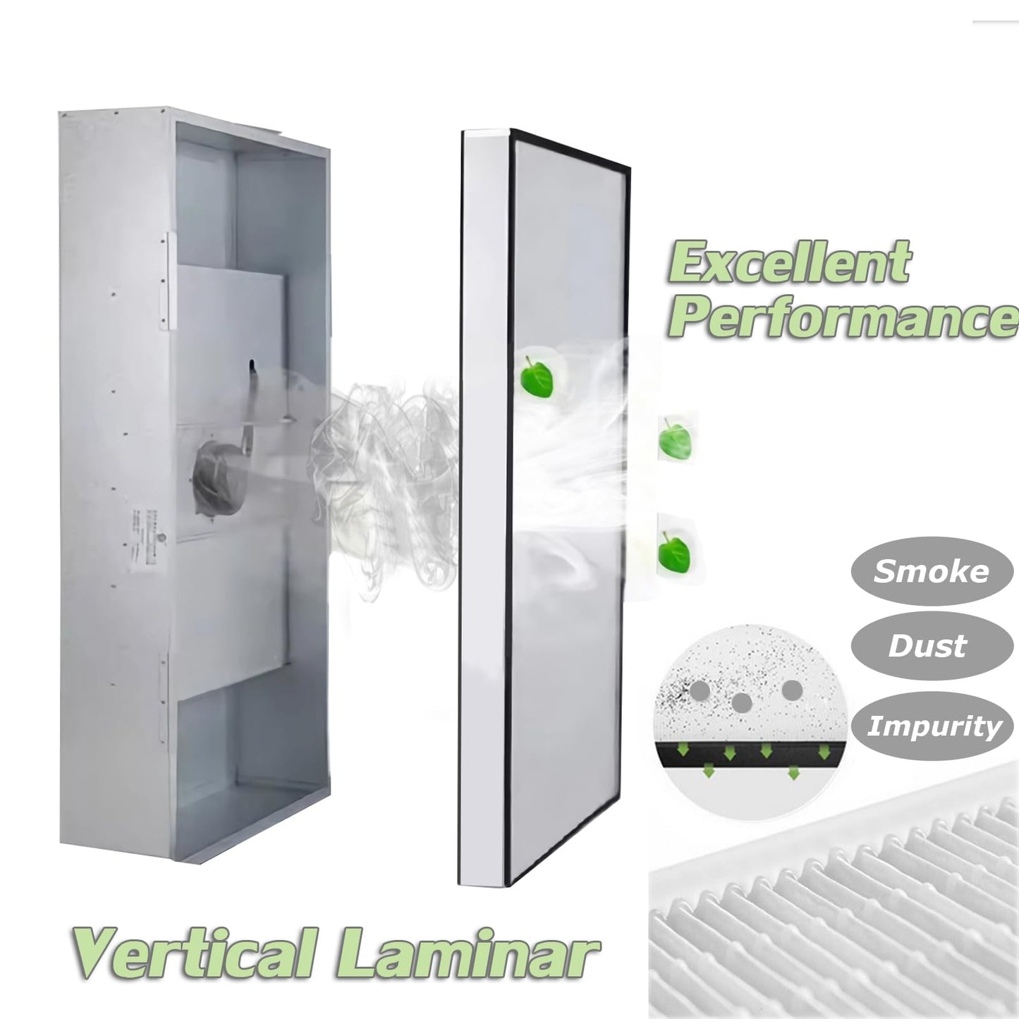 INTSUPERMAI Vertical Laminar Flow Hood Air Flow Clean Bench Workstation with HEPA Aluminum Blade Fan Rated Air Volume 706cfm Dust Free Room Workshop for Phone LCD Repair Workshop Laboratory Using 110V
