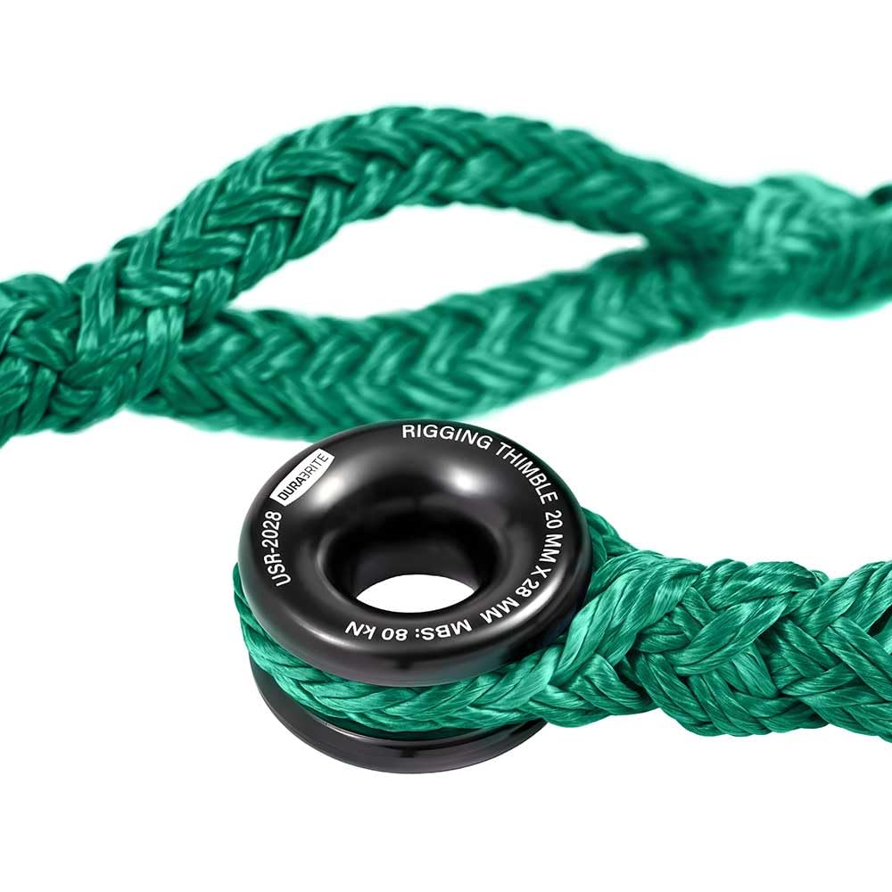 Pelican Rope Arborist Sling, USA Made 3/4" 10 FT Adjustable Rigging Block Sling with Aluminum Ring - Single-Head, 20,000 LBS MBS / 2,000 LBS WLL, 12 Strand Green Polyester, Tree Climbing Gear