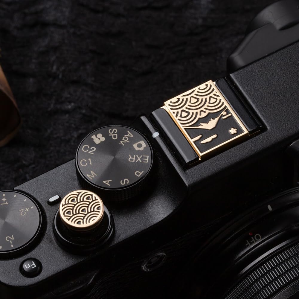 X-T50 X-S20 X-S10 X-T4 XT30 Z6iii Z7 Z30 Z50 Set) Wave Pattern Camera hot Shoe Cover Camera Shutter Button for Fujifilm