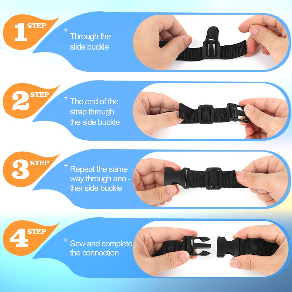 YGDZ 1 Inch Plastic Buckles, 80 Side Release Strap Buckles and Slides Parachute Buckles for DIY Backpack Luggage Strap