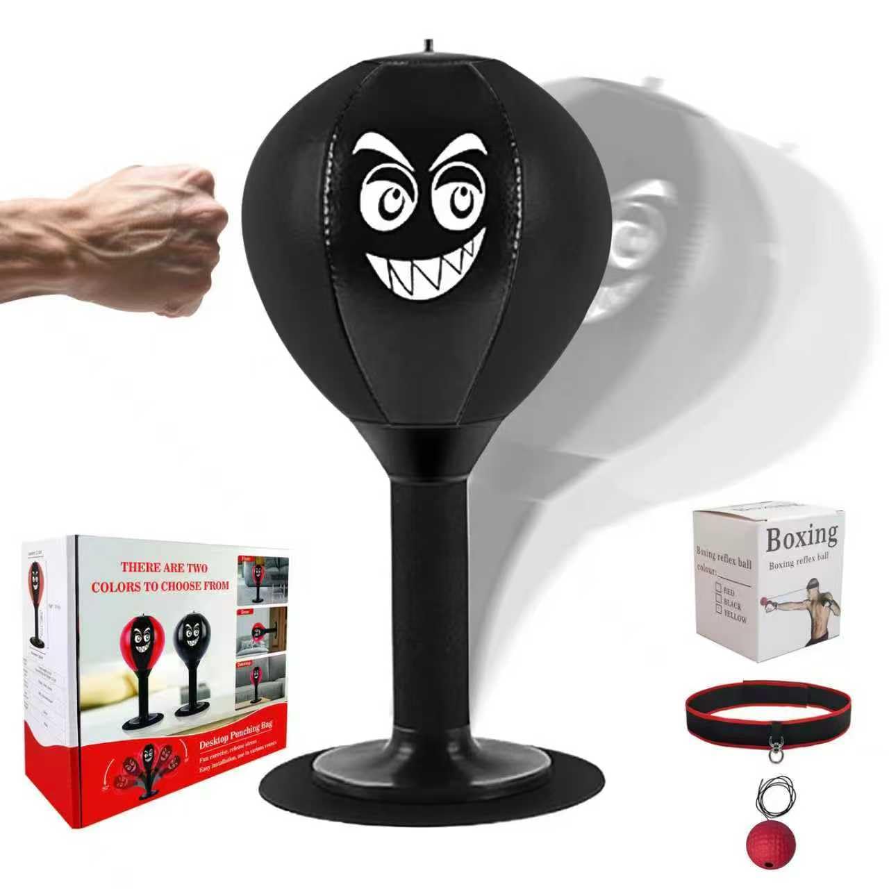Desktop Mini Punching Bag for Kids & Adults - Stress Buster with Suction Cup for Office Table and Counters, Fun Gifts Suitable for All Ages
