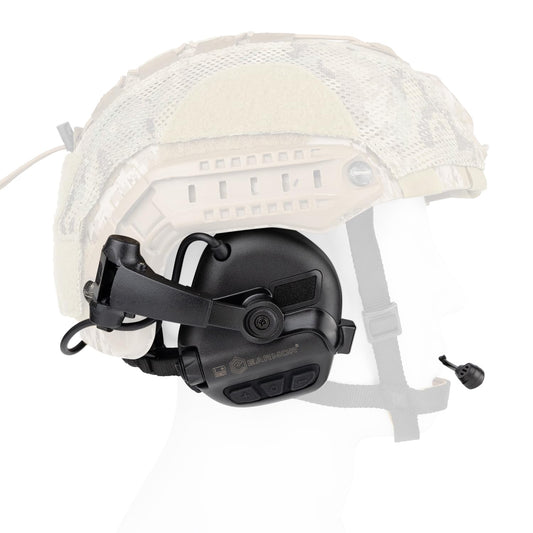 OPSMEN Upgrade EARMOR M32X PLUS Military Headset with MIC, Nato TP120 & U-174 Connector and ARC Rail Helmet Adapters, Ear Muffs for Noise Reduction with 5X Sound Amplification