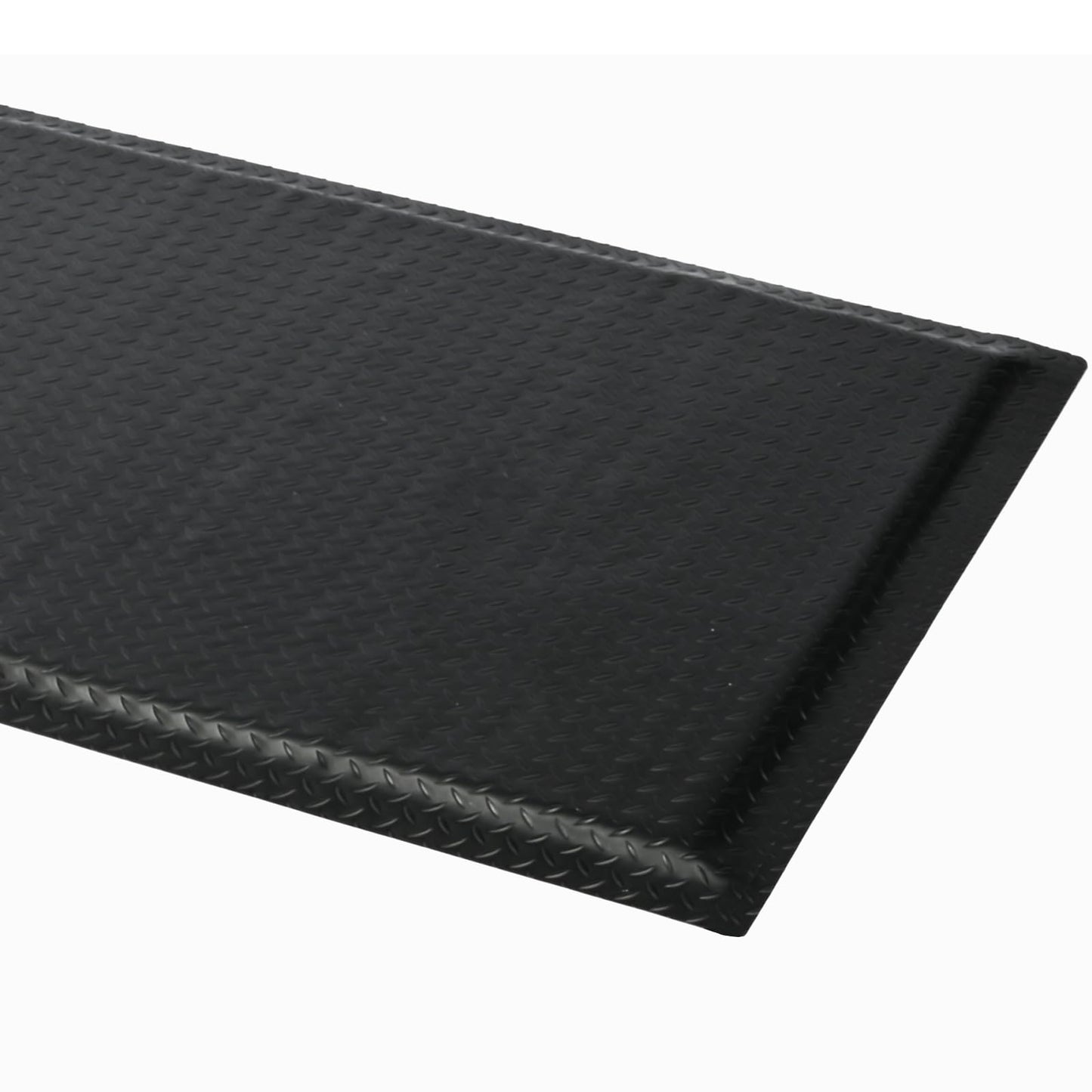 GOOFCXO 3 x 7 FT Anti Fatigue Mats Industrial 15/16 Inch Thick Soft Sponge Ergonomic Mat Durable Heavy Duty Diamond Plate for Standing Non Slip Industrial Grade Floor Mat for Leg & Back Pain Black