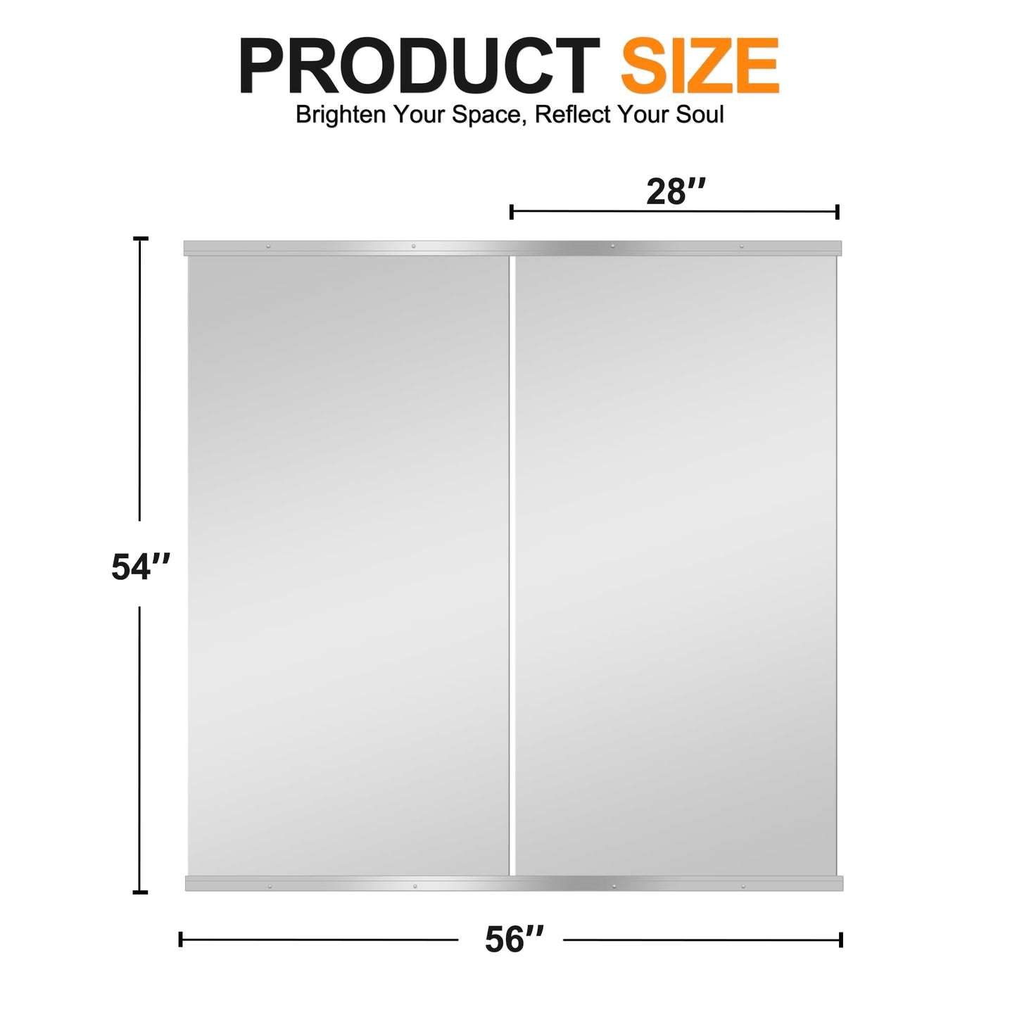 Delma Home Gym Mirror,54''x28''x2PCS,Large Full Body Tempered Glass Frameless, Wall-Mounted for Gym, Yoga, Garage, Bedroom, Bathroom