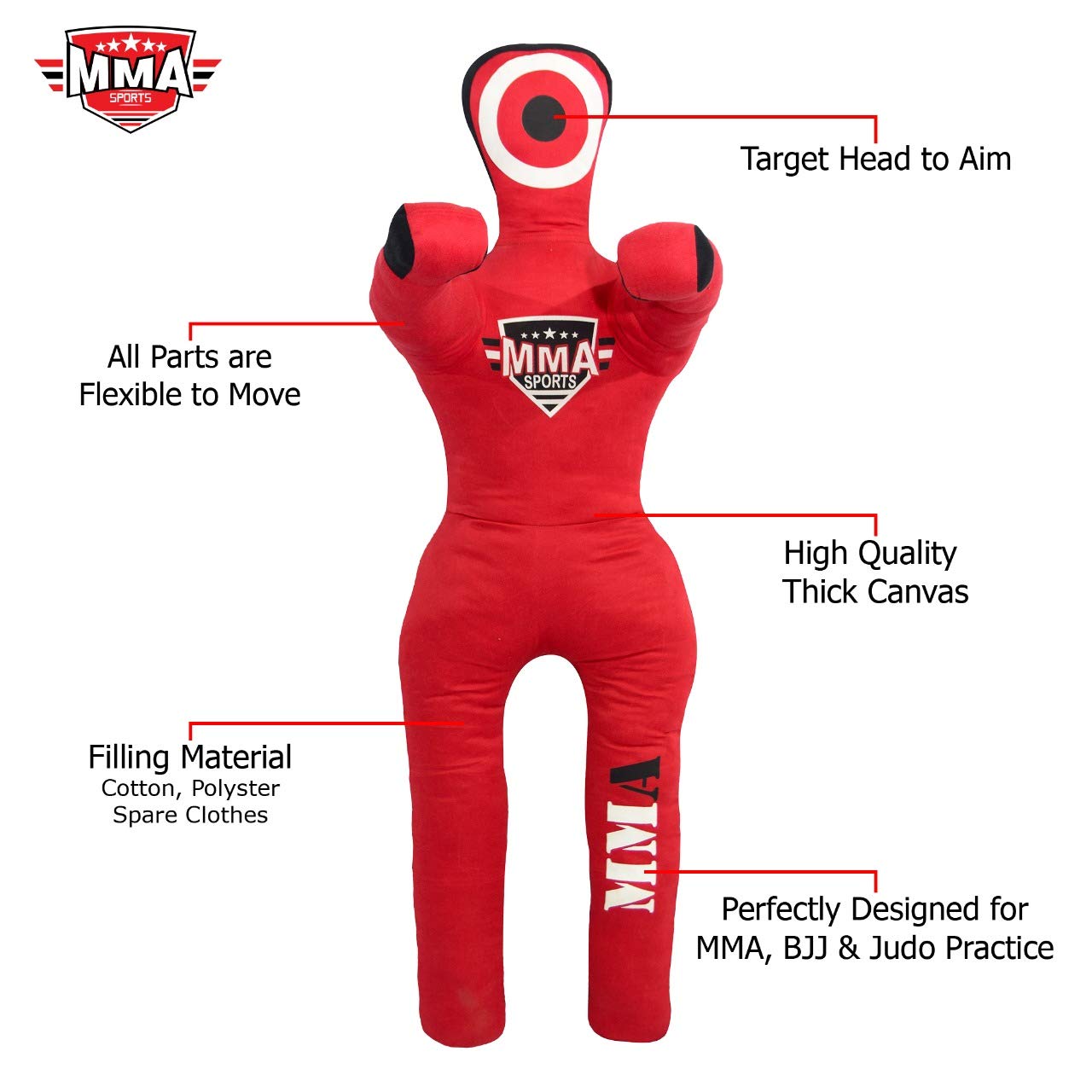 MMA Children Mixed Martial Arts Judo Training Kick Boxing Dummies Youth Exercise Throwing Buddy Ground Pound Dummy Fitness - 40 INCHES-UNFILLED