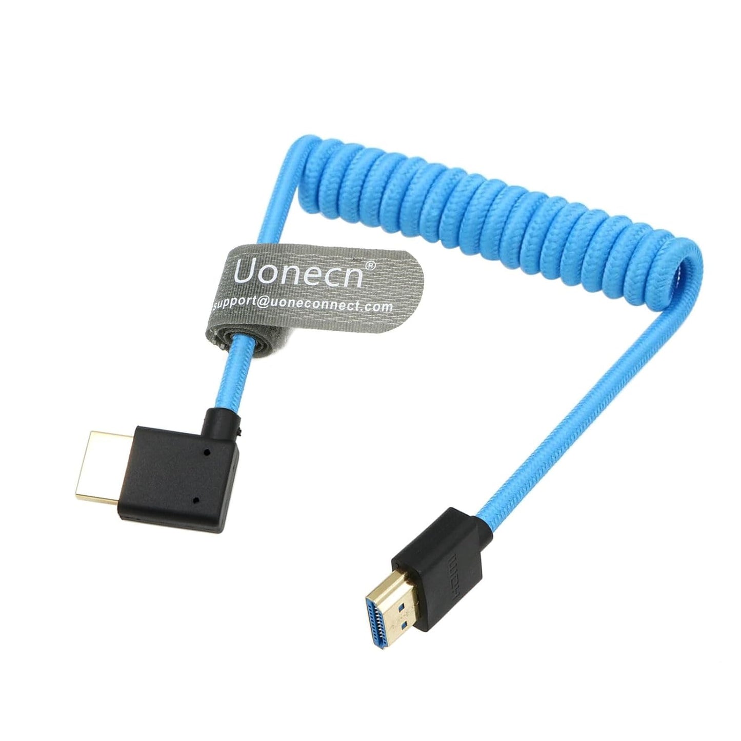 2.1 BM5, 48Gbps 8K A7iv, F6, E2 Uonecn Left Angle HDMI Cable for Atomos Ninja V, Portkeys Braided Coiled HDMI Cord