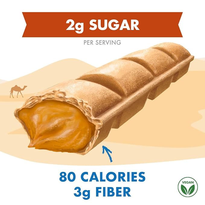 Crispy Dunes Peanut Butter Wafer Sticks ??Low-Calorie Snack with Peanut Butter Cream Filling, 90 Calories, Non-GMO, Prebiotic Fiber - 12 Pack