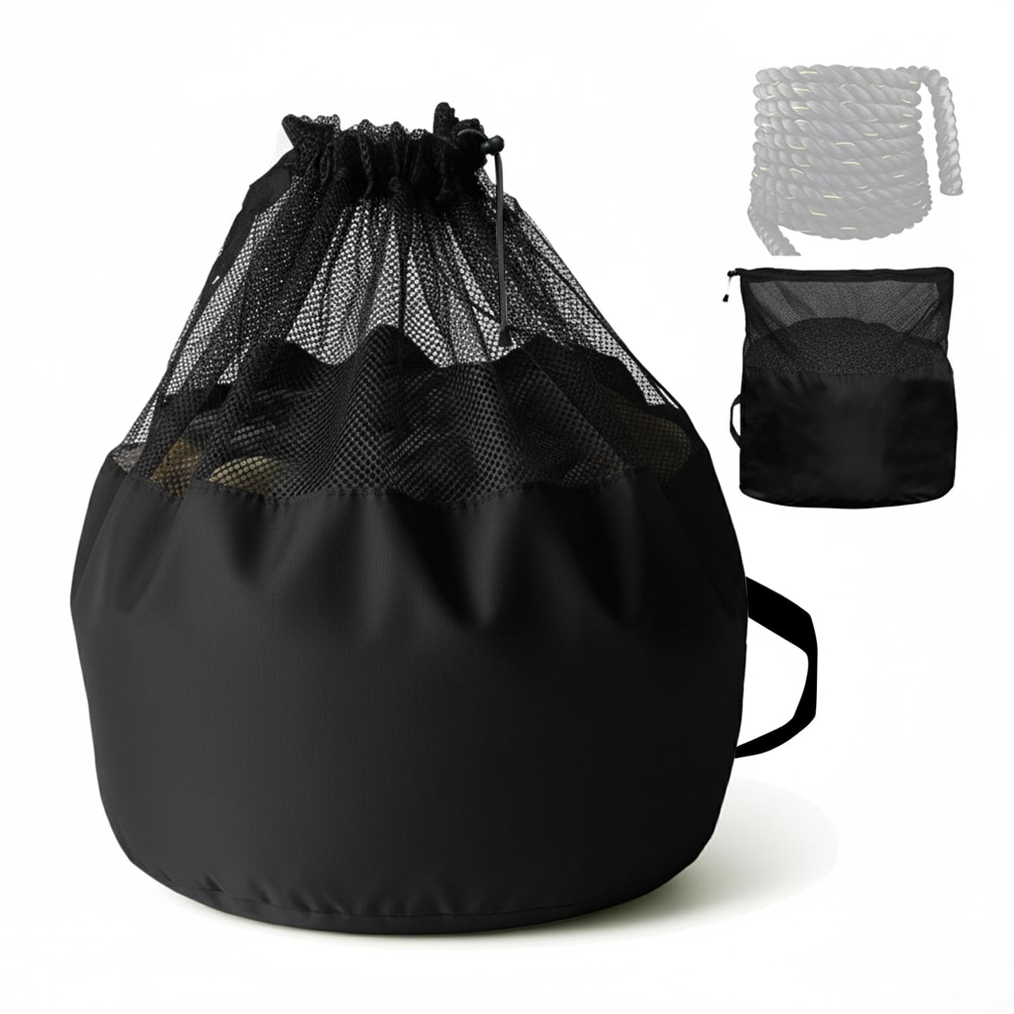 J Bryant Extra Large Battle Rope Storage Bag – Heavy-Duty Carry Sack for Training Ropes, Jump Ropes & Gym Accessories (Black)