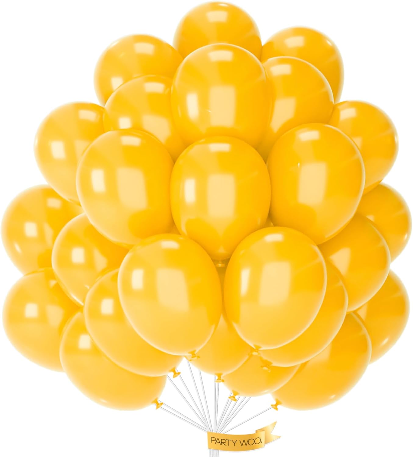 PartyWoo Mustard Yellow Balloons - 100pcs 12 Inch for Birthday, Graduation & Baby Showers