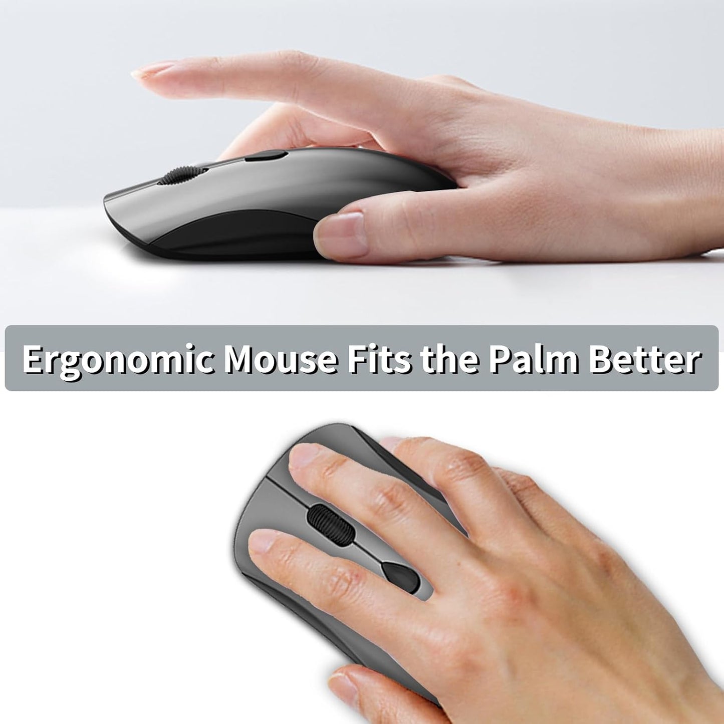SHUNJINRUN 2400 2.4GHz Wireless Mouse for Chromebook, Laptop, PC, Macbook, Slim Portable Optical Computer Mouse