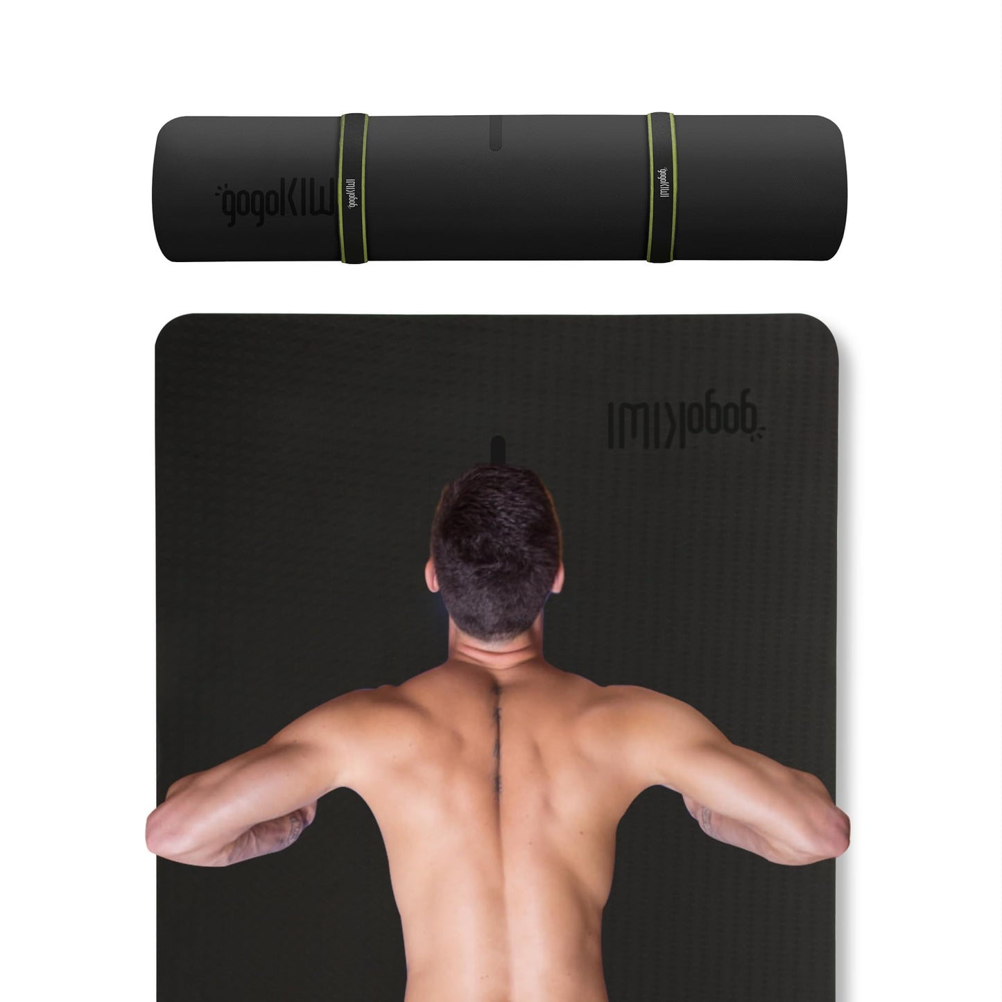 Gogokiwi Extra Wide Yoga Mat for Men Women (72"L x 36"W x 1/4" Thick) Non Slip Fitness & Exercise Mat with Alignment Marks for Yoga, Pilates, Floor Workouts