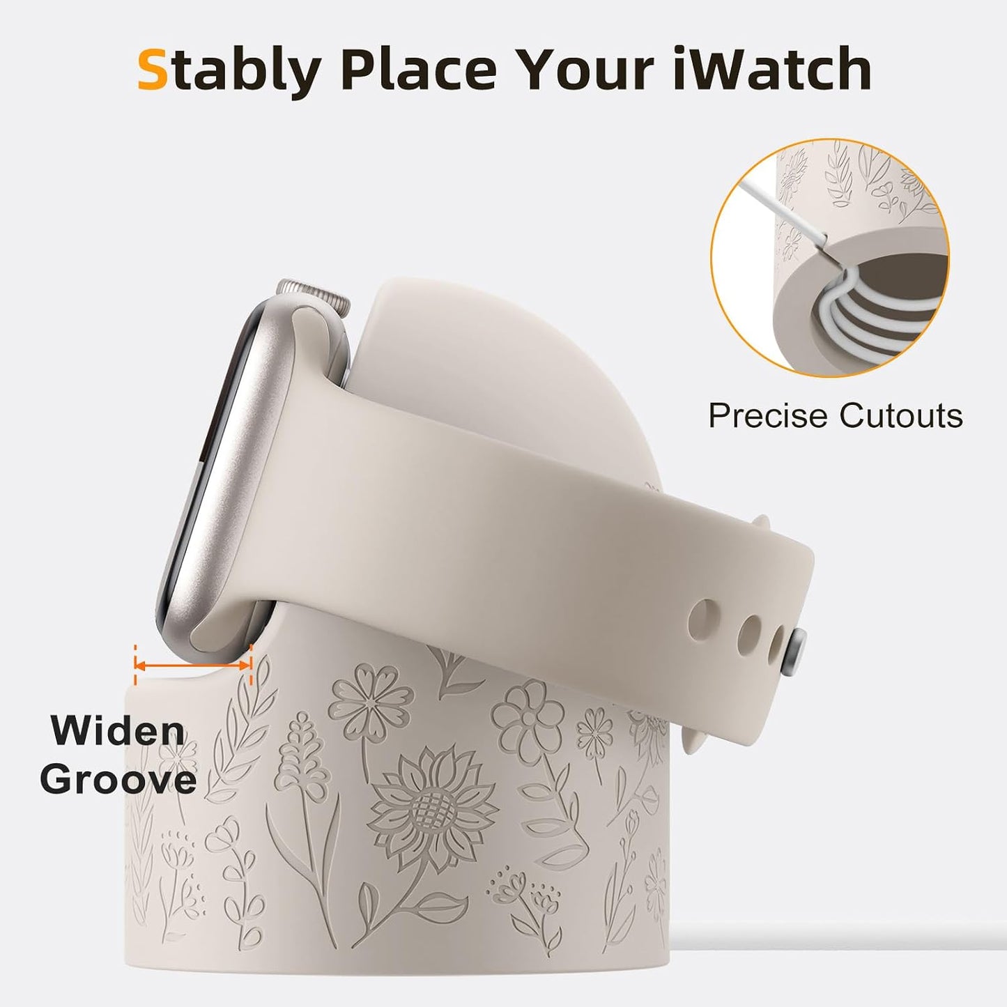 Comvin 11 10 9 8 7 6 5 4 3 2 1 (49mm 46mm 45mm 44mm 42mm 41mm 40mm 38mm), Charger Stand Compatible with Apple Watch