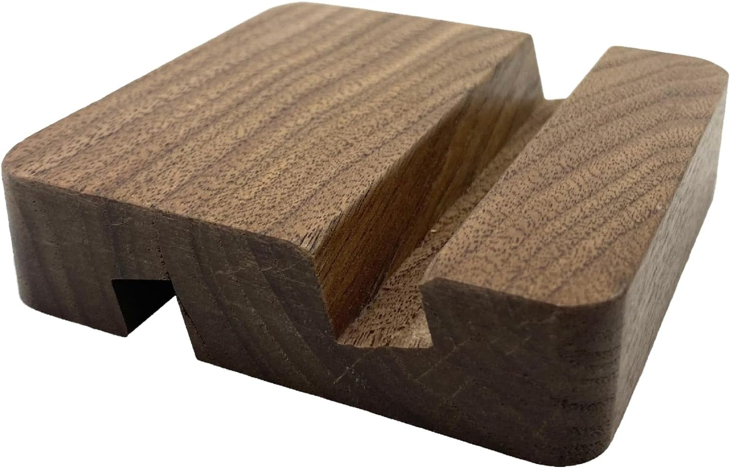 LUCENTIS 2 8 8 cm, Wood Phone Stand, x x Wooden Phone Holder (Black Walnut Square Double Slot)