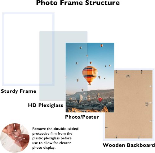 JCJMY 15x22 Picture Frame - White Wall Gallery Frame for Horizontal & Vertical Photos