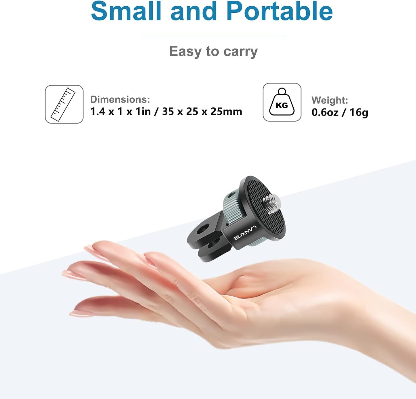 LANXIRE 1/4" 13/12, Insta360 X4/X3, 3, Laxnire Action Camera Mount Adapter with Screw, Aluminum Alloy Camera Tripod