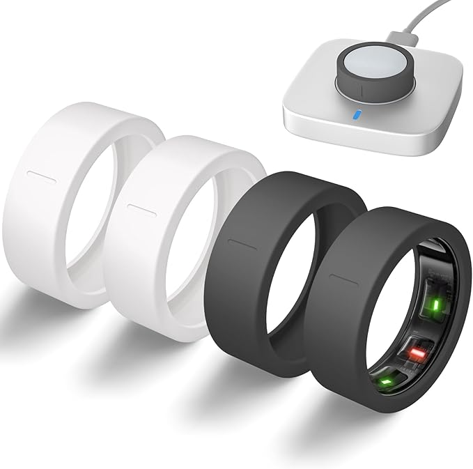 Ultra-Thin Covers Compatible with Oura Ring Gen 4/Oura Gen 3 Cover, Anti-Scratch Elastic Silicone Protector Case Smart Rings Accessories for ULTRAHUMAN Ring AIR Women Men, 4 Pack