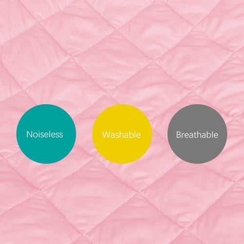 2 Pack Quilted Sheet for Regalo My Cot Portable Toddler Bed, Joovy Travel Cot (Sheet Only, Bed not Included), Soft Padded Cover, Pink & Grey