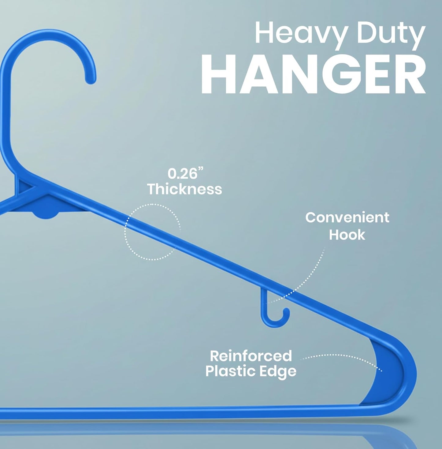 Utopia Home Clothes Hangers - Durable Plastic Hangers with Hooks | 30 Pack in Blue