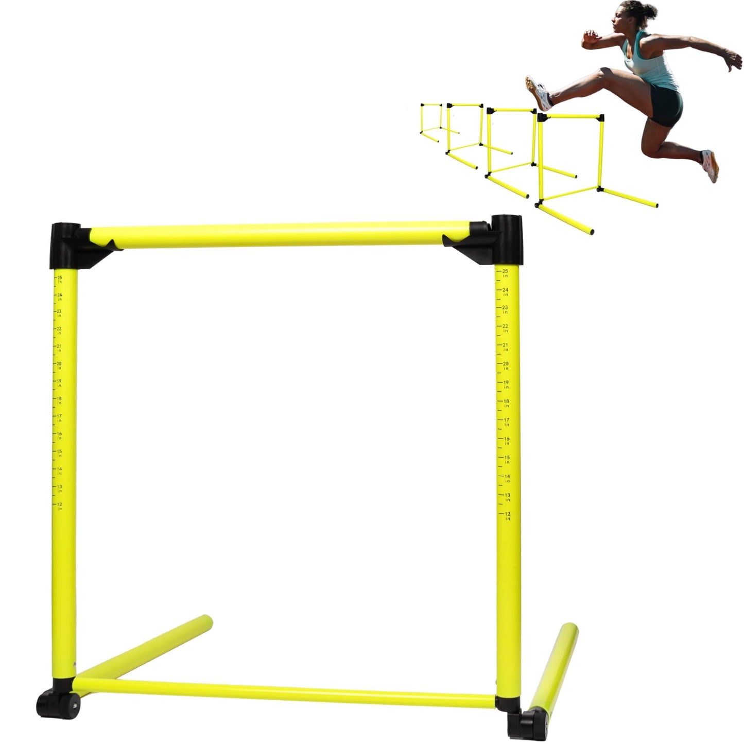 Nbguigdstr Hurdles Training Equipment, Adjustable Height Hurdles Track and Field, Agility Speed Jumping Training Equipment for Soccer Basketball Football Dogs, Detachable-Green