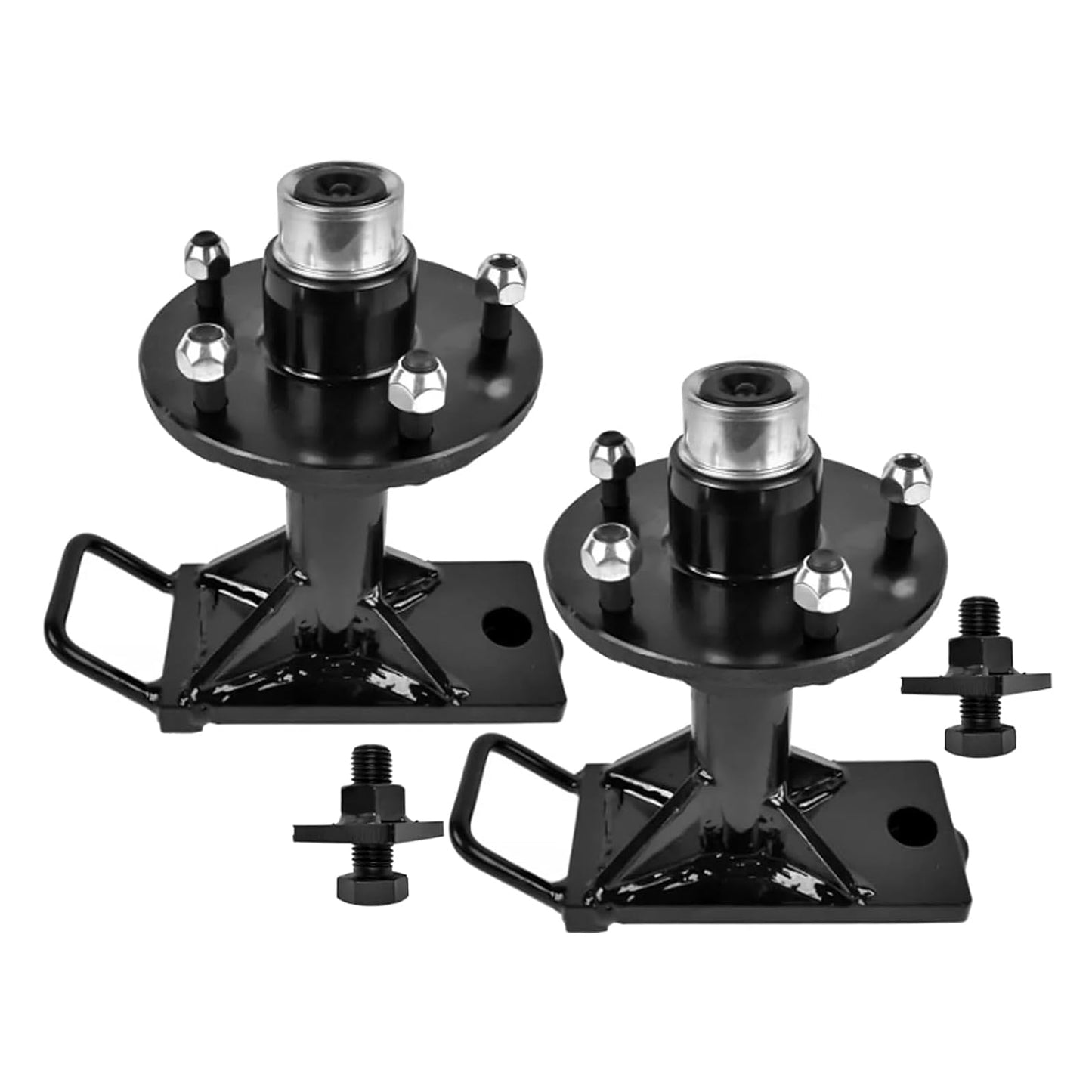 Flynsu (2-Pack) 9000 lbs Shipping Container Wheels 5-Lug 5.5" Hubs, Heavy-Duty Shipping Container Axle Spindle Kit, Moves 20-40ft Containers