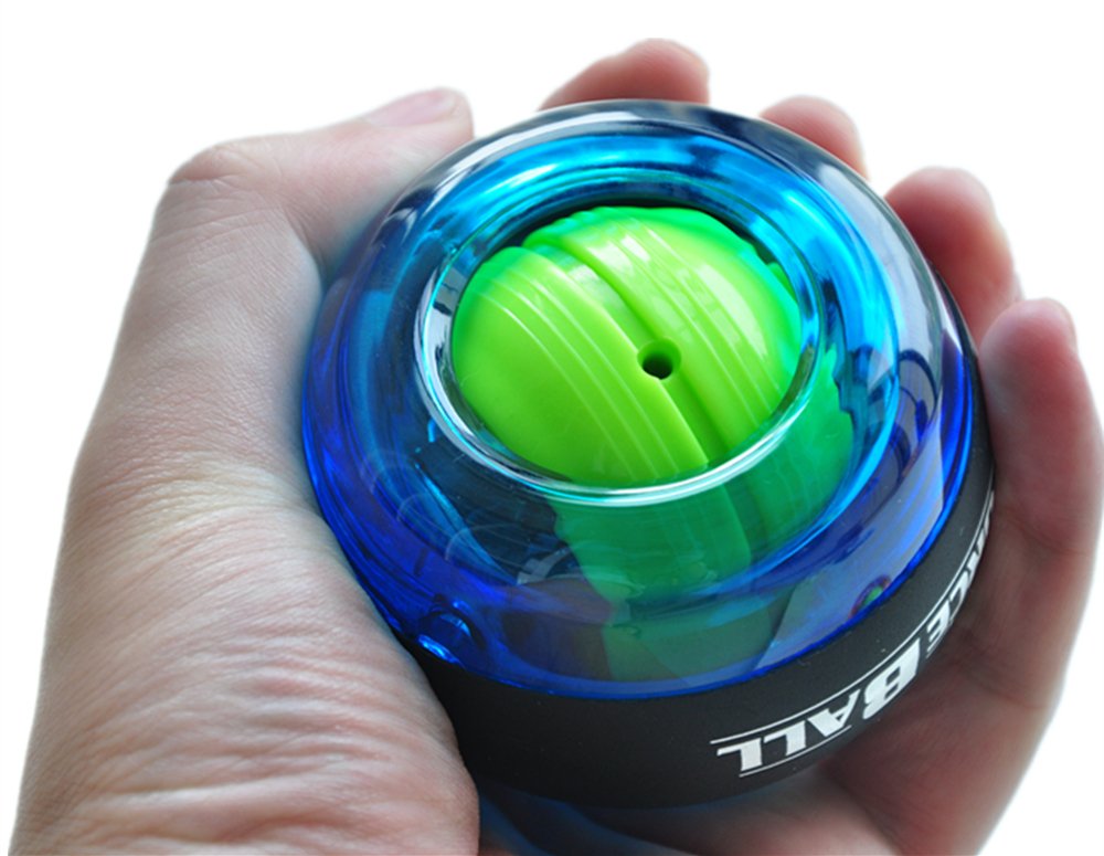 ZOUKFOX Wrist Trainer Arm Strength Training Power Force Gyro Ball Strength Training Wrist & Forearm Strengtheners Ball (1g Blue)