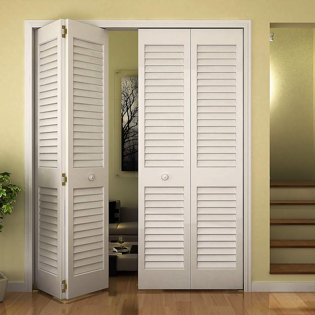Kimberly Bay Closet Door, Bi-fold, Louver Louver Plantation Primed White (28X80)