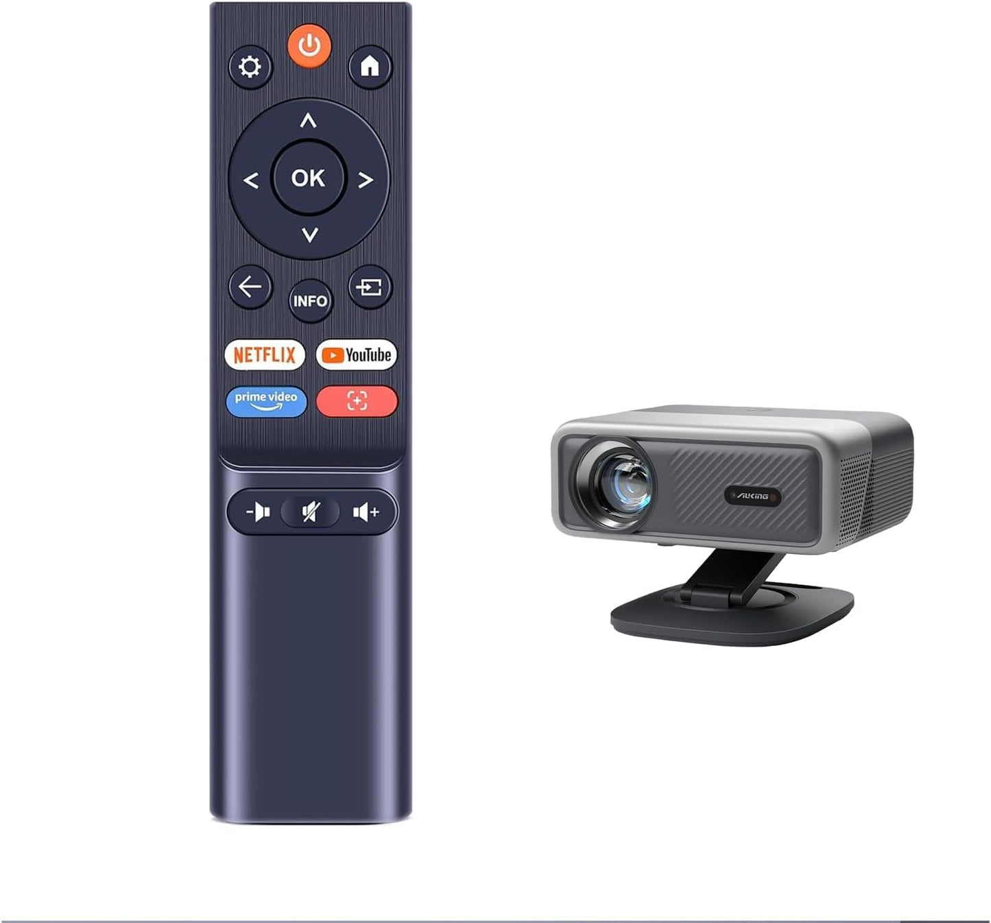 RUOYINKE H10 Remote Control Compatible for AuKing Smart Projector
