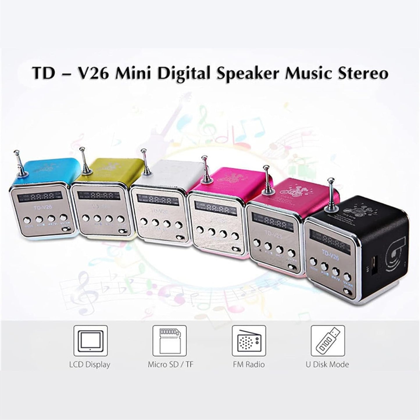 Etigood Mp3 500mAh Mini Bluetooth Speaker, Wireless Music Player Portable FM Radio Speakers Digital Stereo PC Player