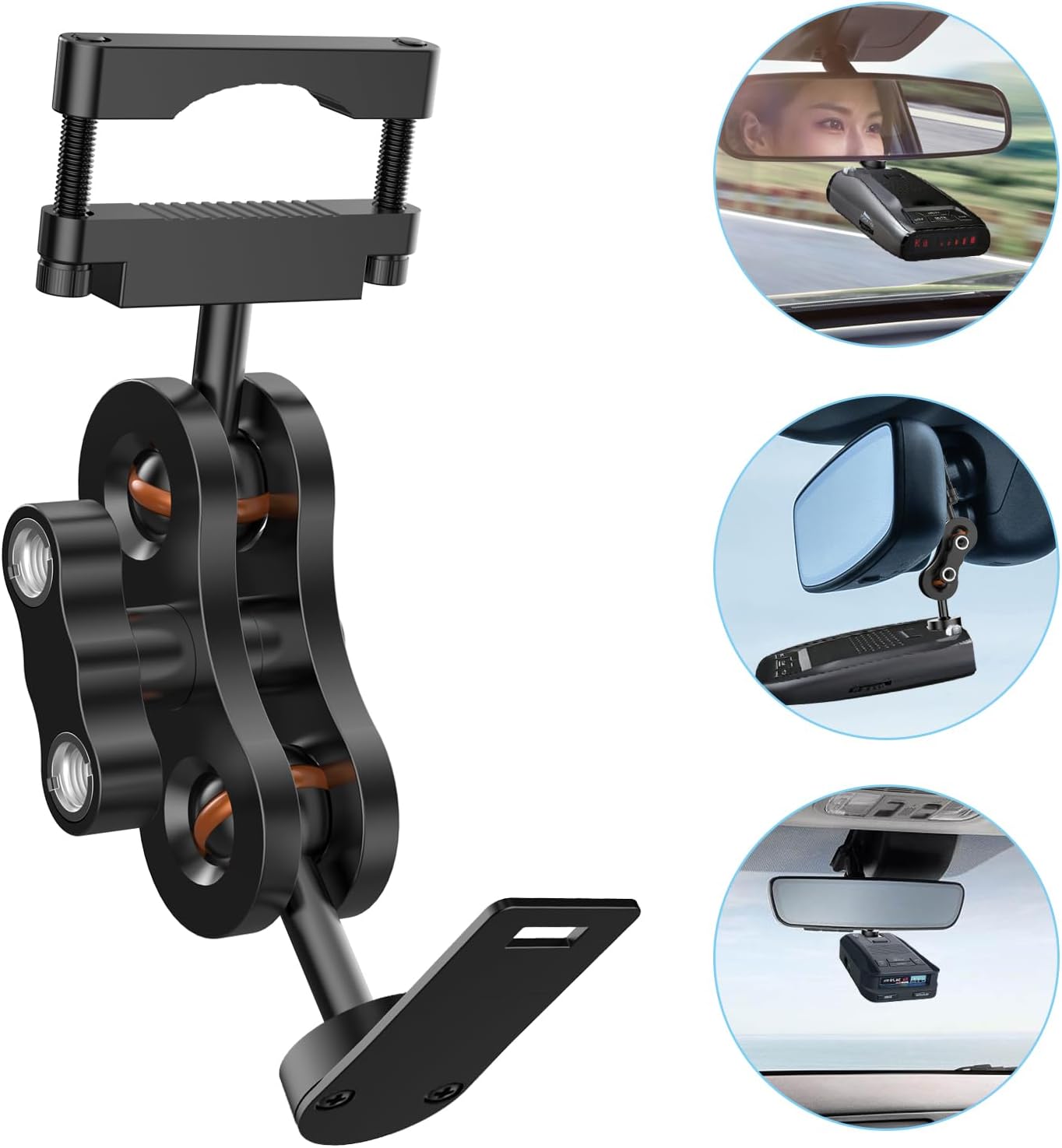 xsaaczm Radar Detector Mount Rearview Mirror Bracket,Car Truck Mirror Radar Mount Bracket,Aluminum Rearview Mirror Rod