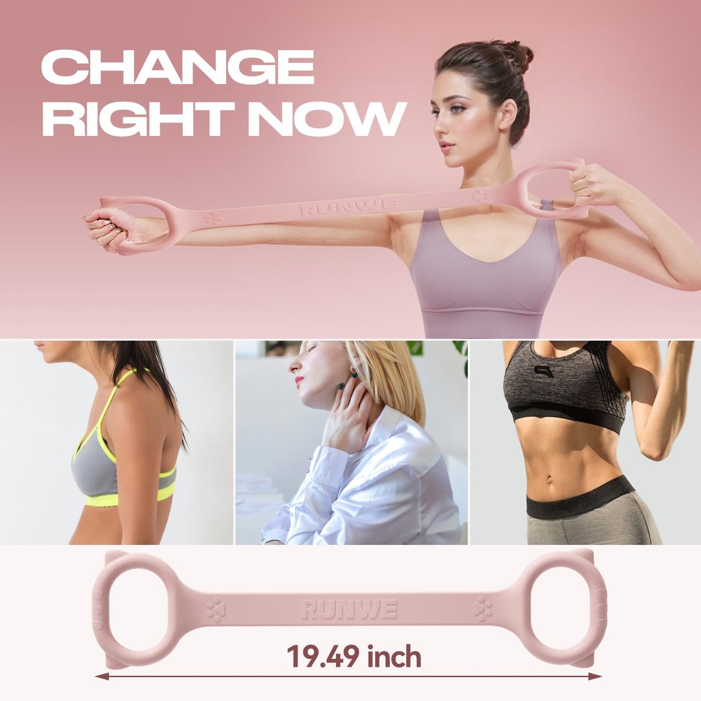 Figure 8 Fitness Resistance Band, 3 Elasticities for 20 30 40lb Exercise Bands for Arms Shoulders Back, 2025 Upgraded Thicker Durable Stretch Bands Physical Therapy for Kids/Adult/Elderly