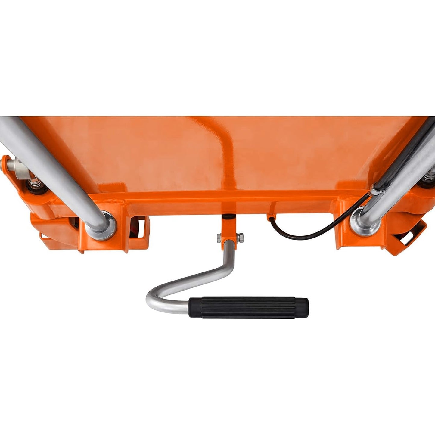 APOLLOLIFT Hydraulic Lift Table, 330lbs Capacity 43.3" Lifting Height, Double Scissor Lift Table Cart, 4 Wheels Lift Truck with Protective Baffle for Material Handling and Transportation(Orange)