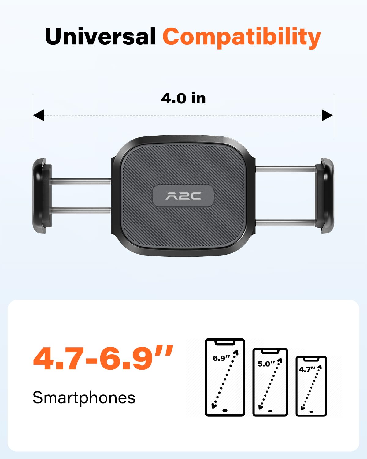 A2C Flexible Phone Holder for Treadmill, Peloton, Stroller, Shopping Cart, Desk, Gooseneck Long Arm Phone Mount for 4.7”-6.9" Smartphones, Portable Gym Accessories Phone Holder, Gift for Men Women