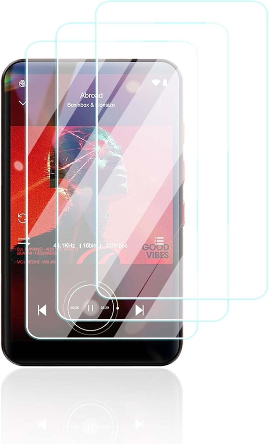 UYRUREL X55 4.0" MP3 3 Pack Screen Protector for MECHEN Player, High-definition Scratch Resistant Film,HD Clear,Bubble