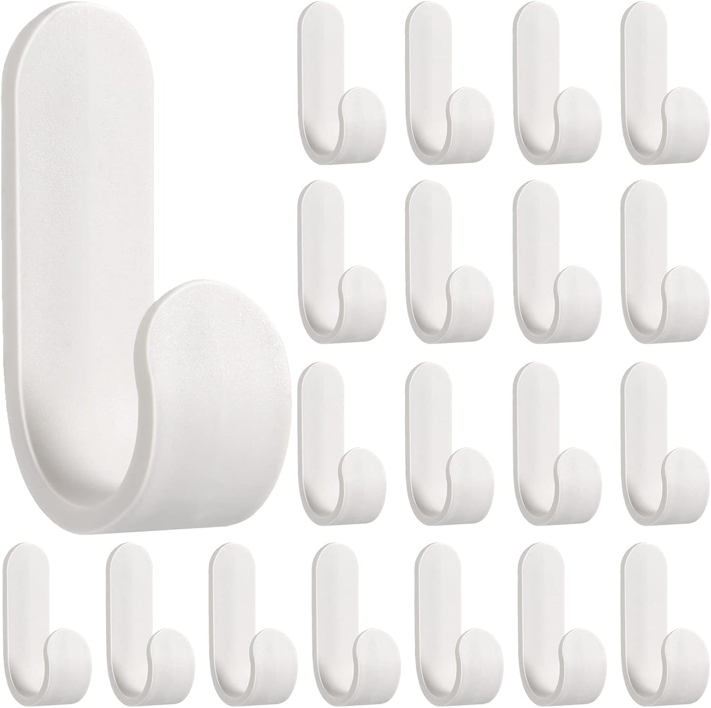 Yulejo Wall Hangers - Durable Plastic Adhesive Hooks for Towels, Jackets & Kitchenware (20 Pack)
