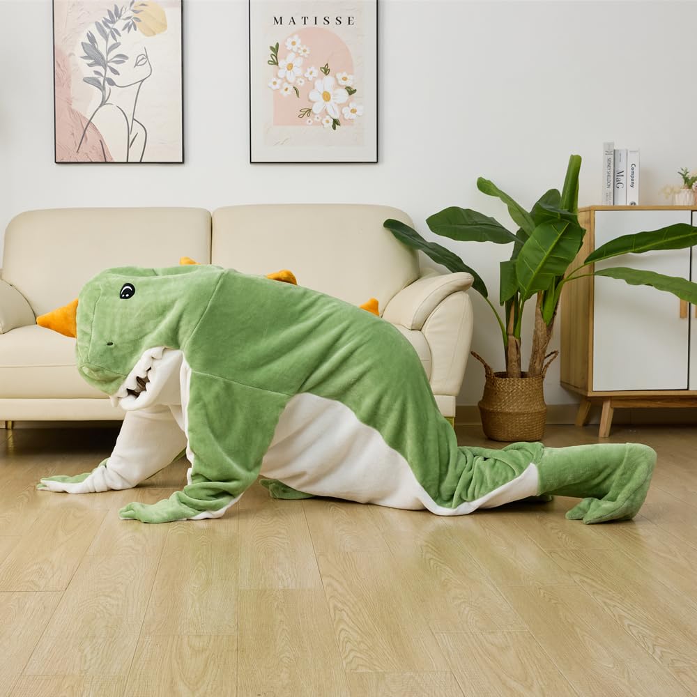 Wearable Dinosaur Blanket Animal Sleeping Bag Super Soft Warm Cozy Flannel Fleece - Cosplay Dinosaur Gifts (XS Fit for Height 3'9"-4'5")