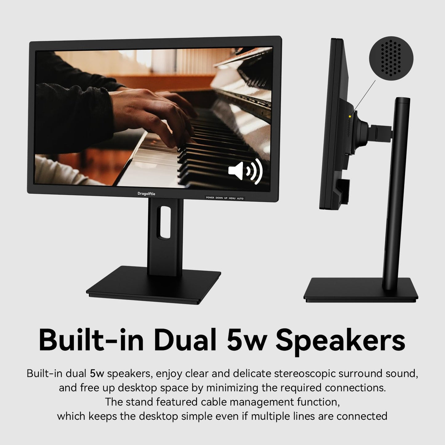 21.5 Inch Touchscreen Monitor VA Panel FHD 1920x1080P, 3000:1 Contrast, 100% sRGB, Height/Pivot/Swivel/Tilt Adjustable PC Touch Screen Computer Display 75Hz, HDMI, VGA, Type-B, Built-in Speakers, VESA