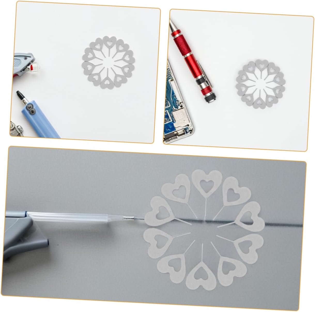 200pcs ARTIBETTER Phone Sim Card Removal Tool Heart Shape Eject Pins Travel-Friendly for Smartphones