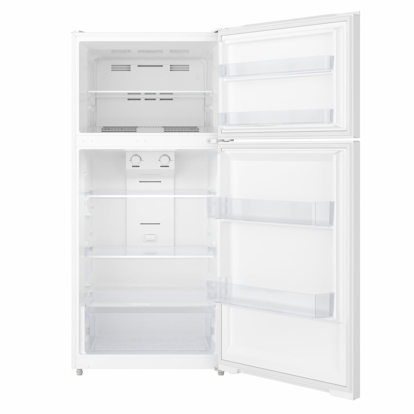 KoolMore 28 Inch 14 Cu Ft Top Freezer Refrigerator, White, Freestanding Full Size Fridge Freezer for Home Kitchen or Garage