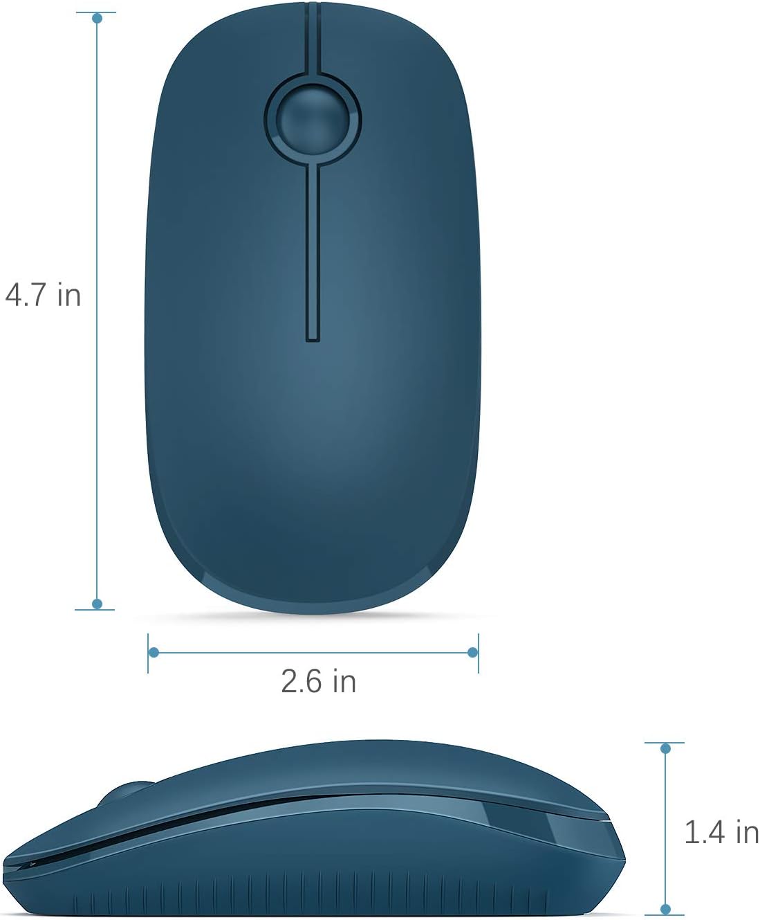 VssoPlor 2.4G Wireless Mouse, Slim Portable Computer Laptop Mouse with Nano Receiver Quiet Silent Optical Mice