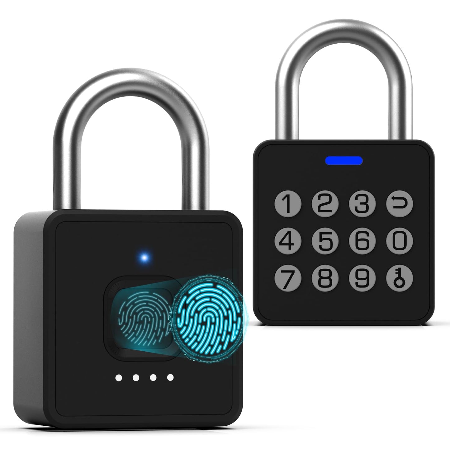 Keylesslife Fingerprint Padlock with Code,Combination Padlock Gym Locker Lock,Smart Padlock with Fingerprint Gym Lock Waterproof for Outdoor Gate Fence Shed Storage Gym Locker School