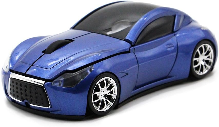 Ai5G Mice Ai5G 2.4Ghz Race Car Mouse Wireless Sports Car Shaped Mouse Computer Optical Mice with Led Light for Desktop