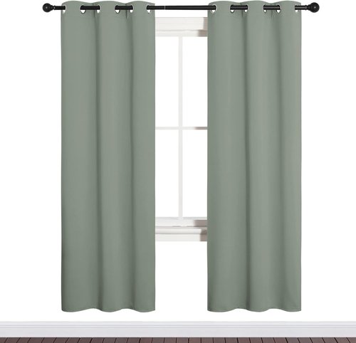 NICETOWN Blackout Curtain Panels - Thermal Insulated Draperies in Greyish Green | 34 x 72 Inches, 1 Pair