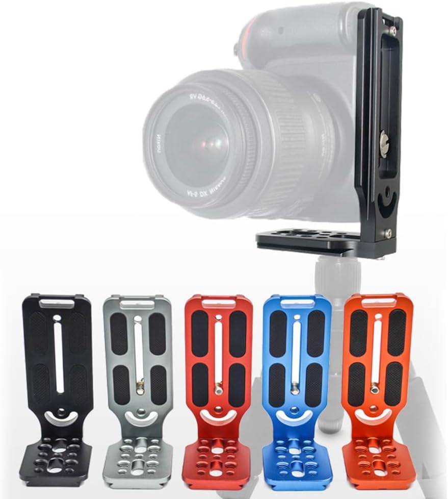 LingoFoto 1/4" 3/8" L Bracket for DSLR/Mirrorless Cameras, Arca-Swiss Quick Release Plate with Vertical/Horizontal