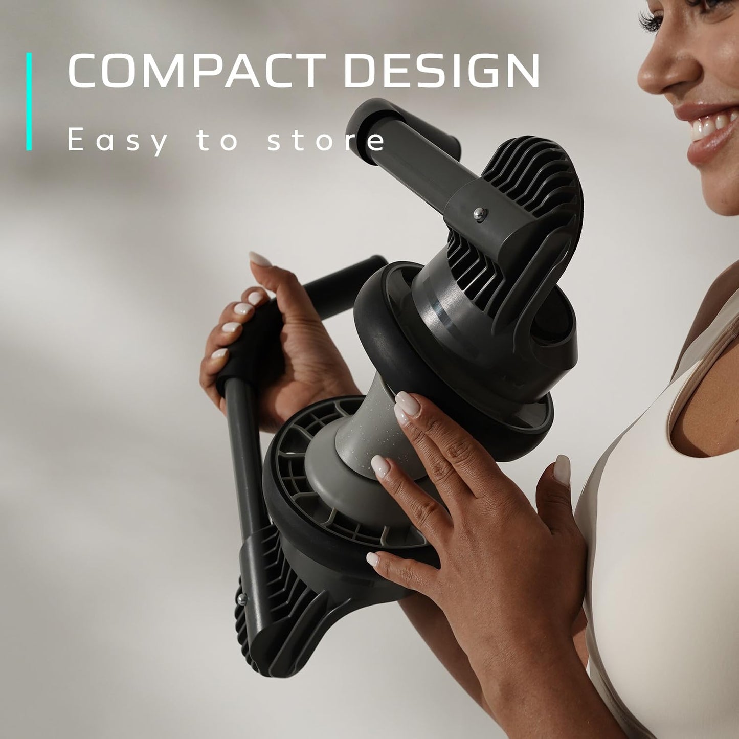 BERTER Fitness Ab Roller Wheel with Elbow Support Abdominal Trainer Roller Workout Equipment for Core Strength Training for Men and Women.Grey