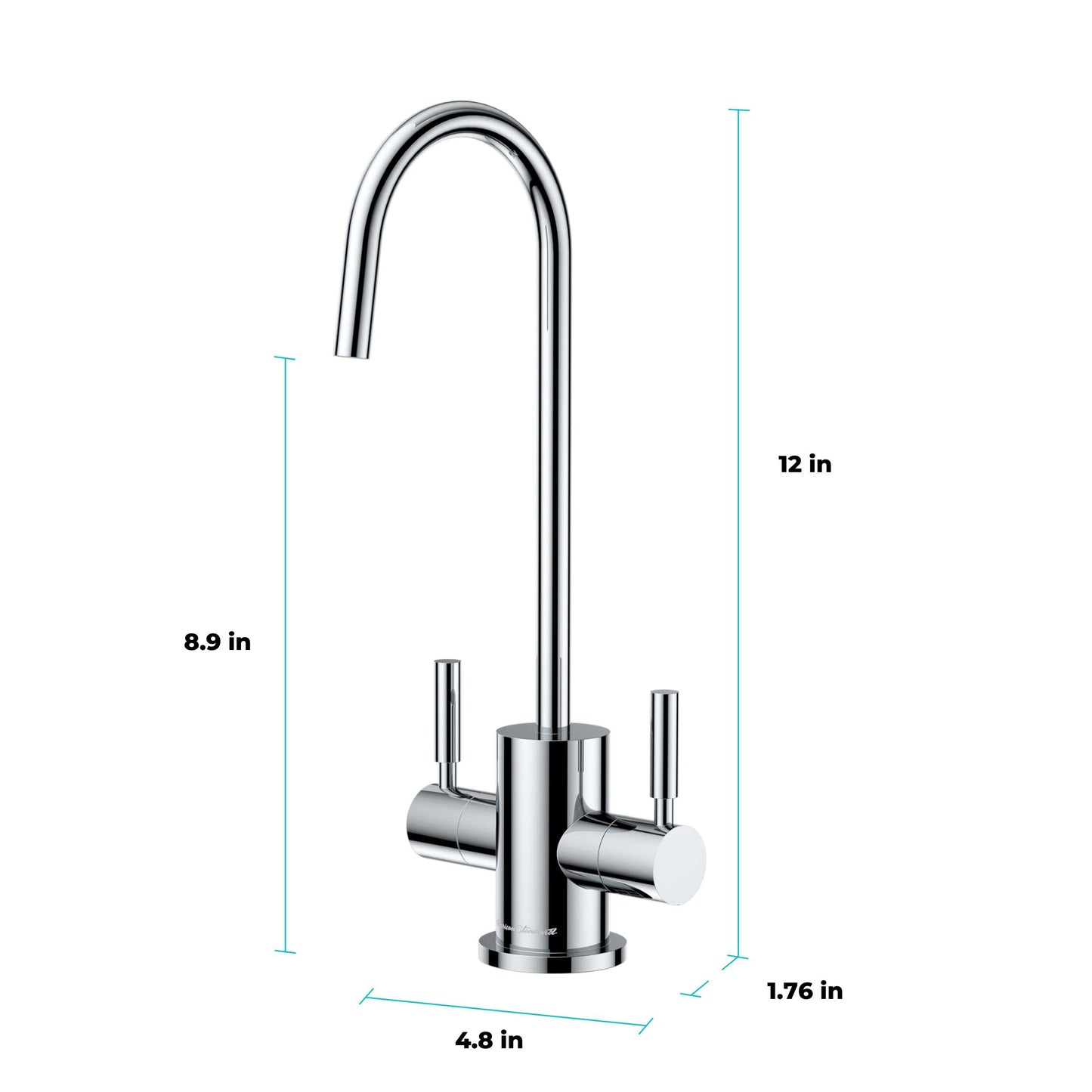 American Standard ASH-410 Digital Hot Water Dispenser, Includes Polished Chrome Dual Handle Faucet 1500 Watts, 110v
