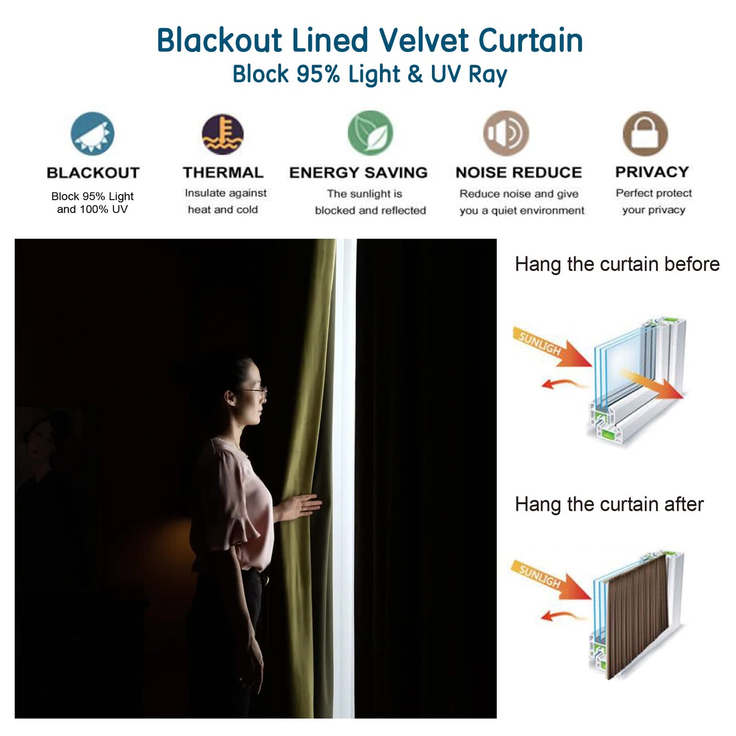 LETAU Pinch Pleated Lined Blackout Curtains 108 inches Long, Luxury Velvet Weighted Thermal Window Curtains Panels Drapes, 52" W x 108" L, Set of 2, Off White