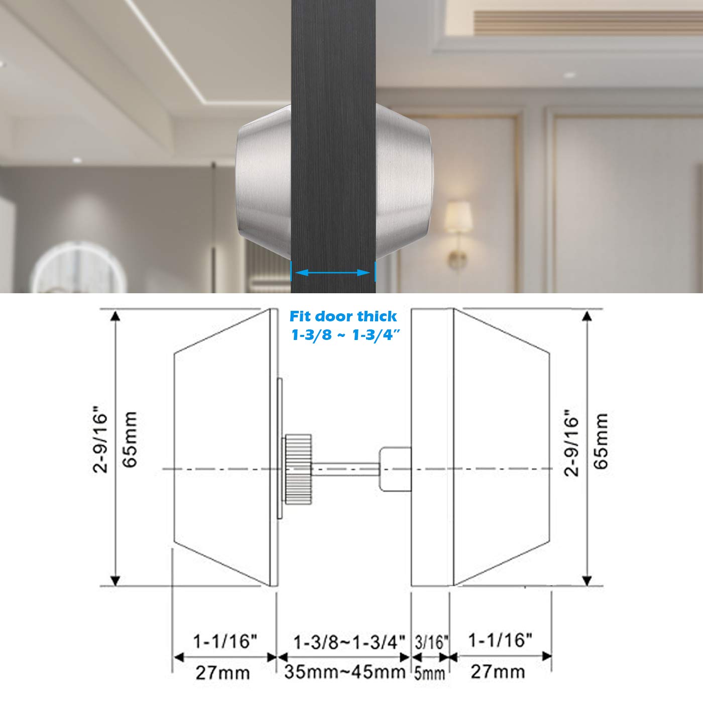 Gobrico Keyed Alike Double Cylinder Deadbolts Combo Door Locks in Satin Nickel 6Pack