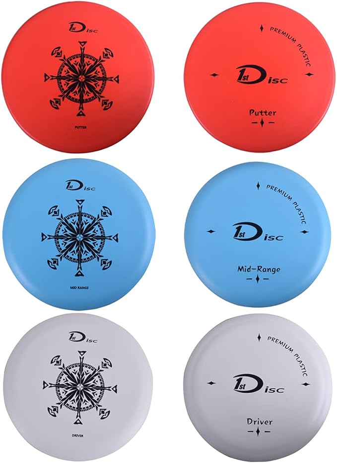 Disc Golf Set- Putter, Mid-Range, Driver, Mini Disc, Towel with Bag