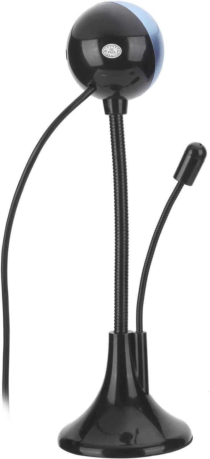 ASHATA 360 480P Mini Web Camara with Microphone, Degree Rotated USB HD Webcam for Desktop PC Laptop Video Calling