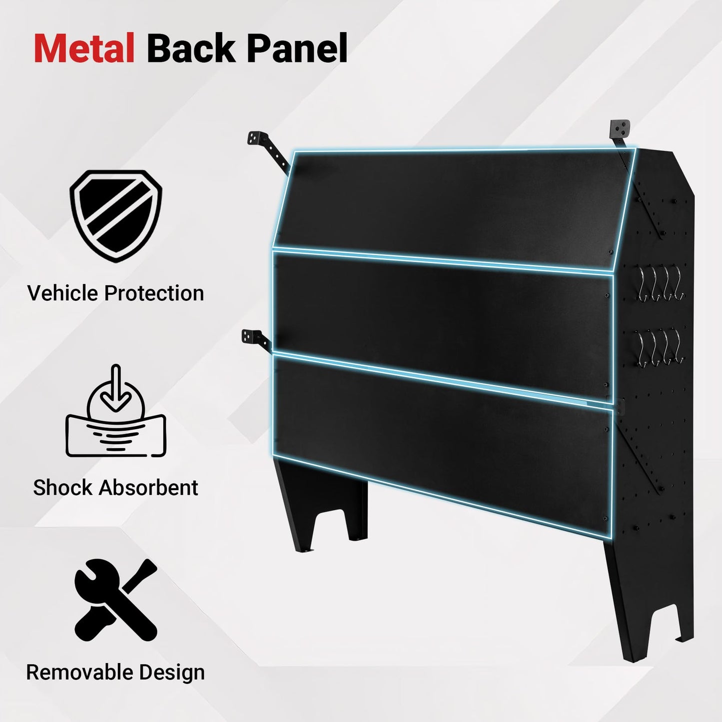 Eastrexon Van Shelving w/ 900LBS Capacity, Heavy-Duty Steel Cargo Storage System, Universal Fit Low/Mid/High Roof Ford Transit/RAM ProMaster/Chevy Express/Nissan NV/Sprinter, 32" W x 46" H x 13" D